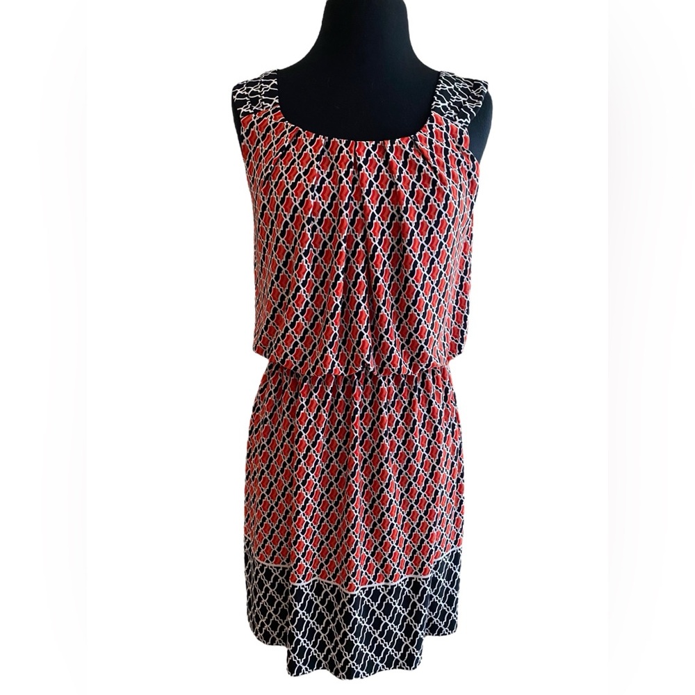 ***SOLD***ENFOCUS Studio Orange/Black Sleeveless Dress Size 6